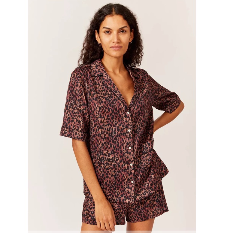 Nwt Solid & Striped X Revolve The Pajama Set Oversized Animal Print Xs Oversized